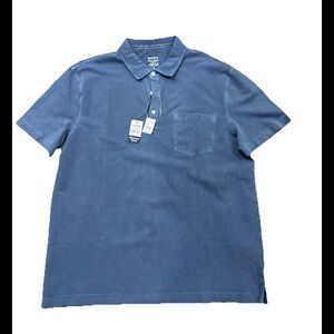 Jos. A. Bank Slim Fit Polo Shirt SS 3-Button Up Blue Dyed Garment Men Sz XL NWT